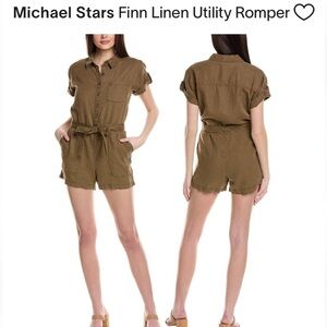 NWT Michael stars Finn linen utility romper